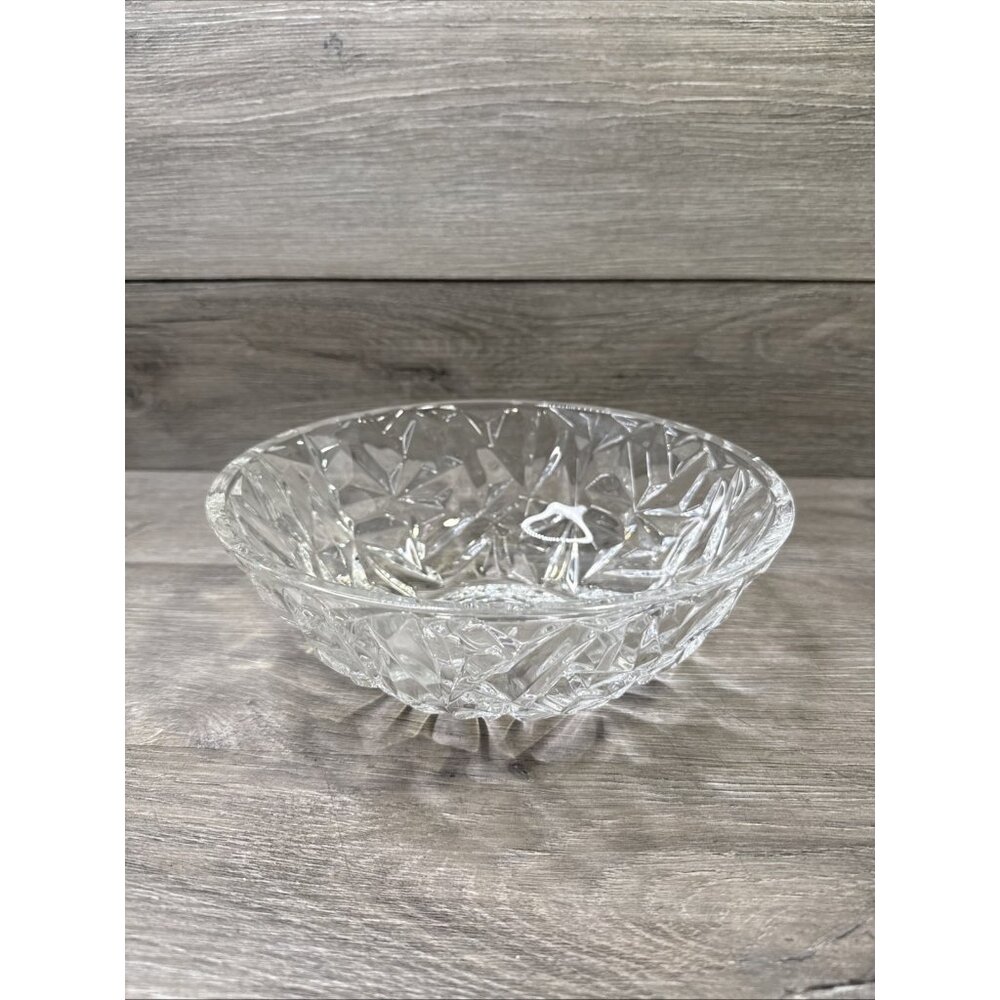 Tiffany And Co Rock Cut Crystal Bowl Signed 6”